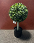 Mini Faux Boxwood Topiary in Black Pot – Elegant Home or Office Decor