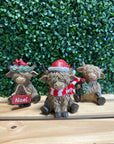 Holiday Highland Cow Figurines – Sold Individually
