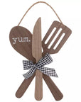 Yum Spoon, Knife & Spatula Wood Decor