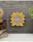 “Hello Sunshine” Wooden Sunflower Block Sign