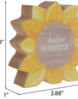 “Hello Sunshine” Wooden Sunflower Block Sign