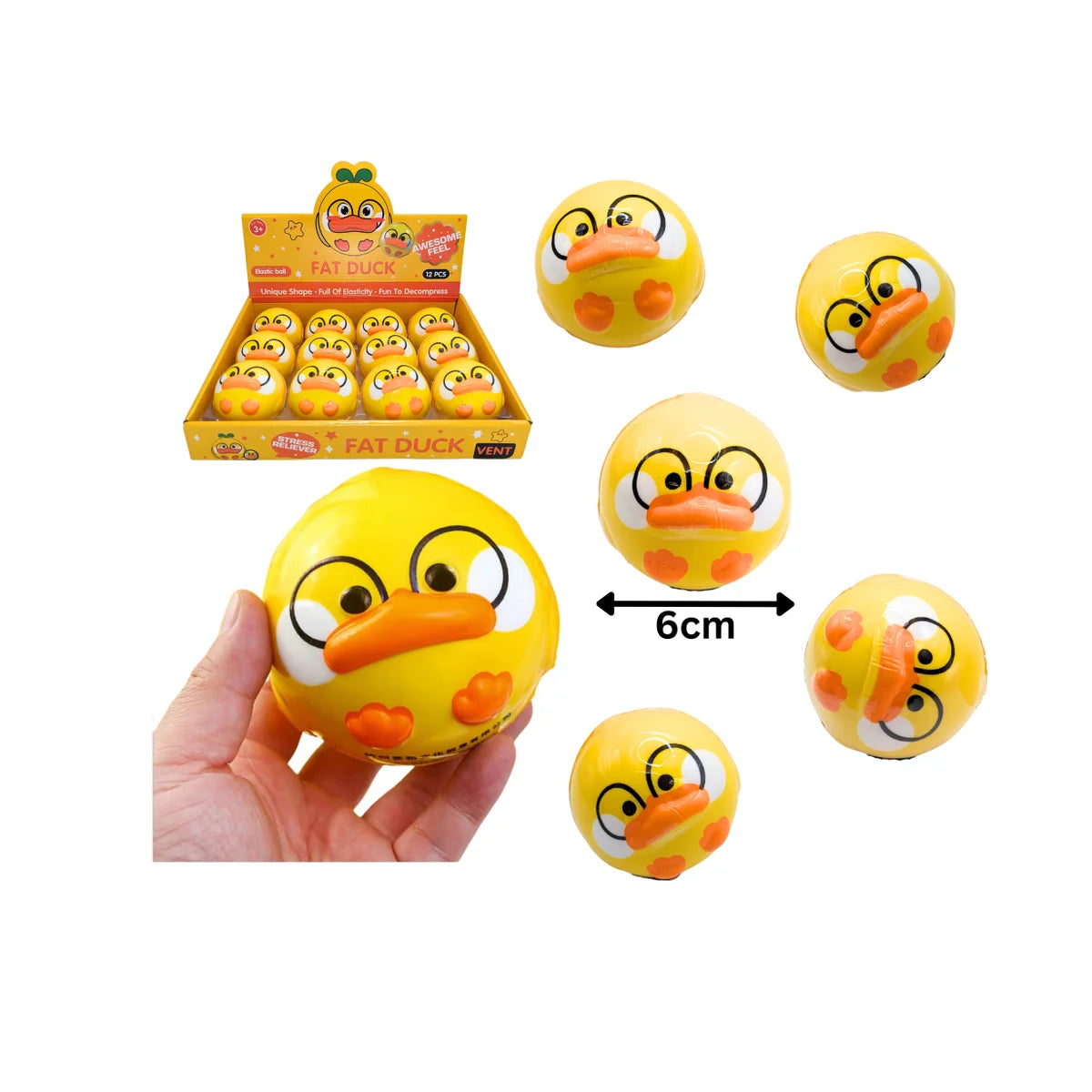 Duck with Glasses Stress Reliever Ball (6cm)