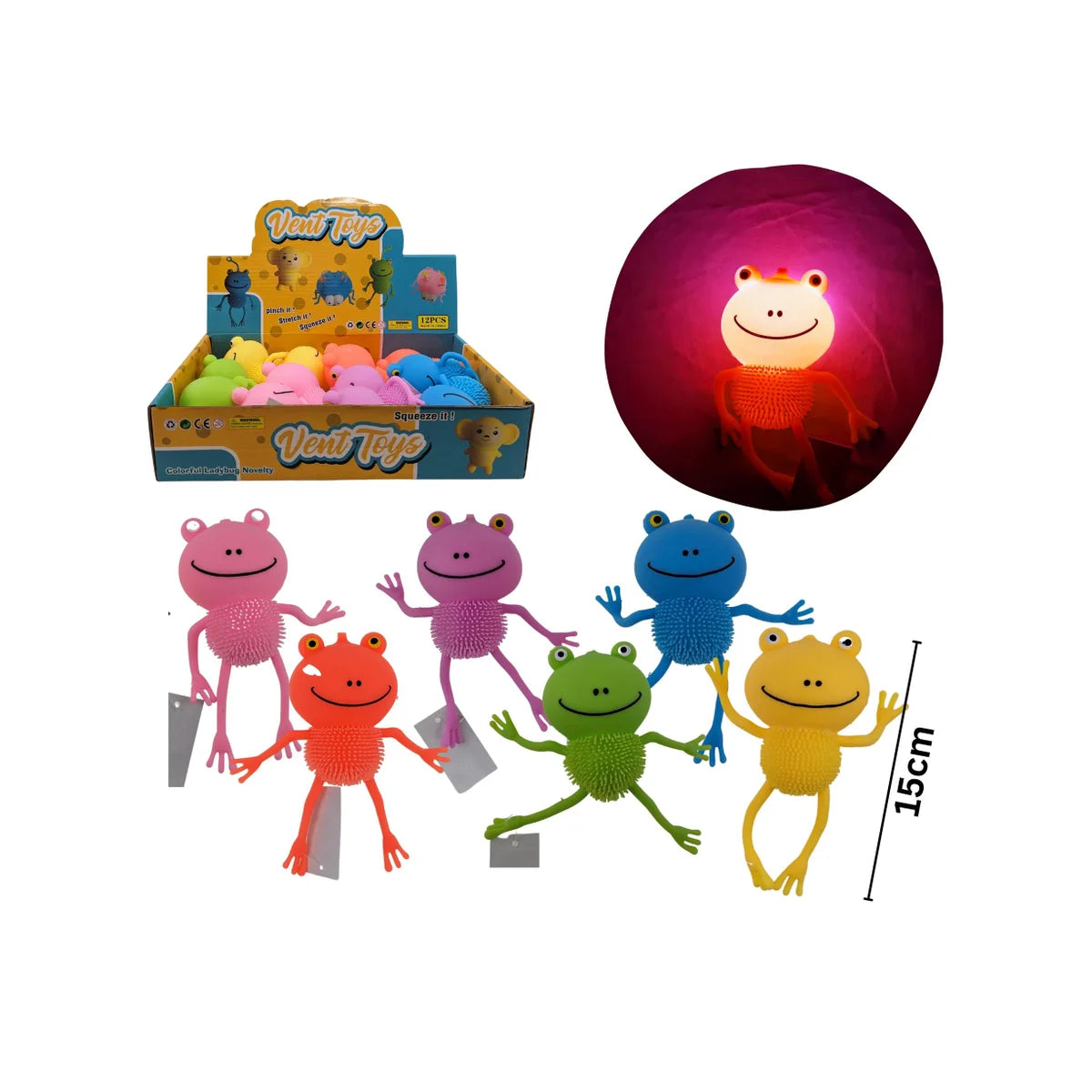 15cm Puffy Frog with Arms & Legs – Squishy, Silly, and So Much Fun!