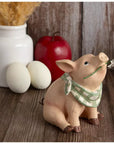 Pig Holding Flower Decor