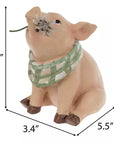 Pig Holding Flower Decor