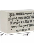 “She Walks With Jesus” Mini Scripture Block