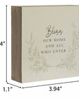 “Bless Our Home and All Who Enter” Mini Wooden Block Sign