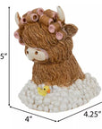 Highland Cow with Hair Rollers Figurine – “Bubble Bath Babe” 🛁🐮