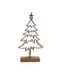Rustic Metal Christmas Tree with Wooden Base