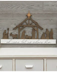 Large Nativity Silhouette Sign – “Oh Come Let Us Adore Him”