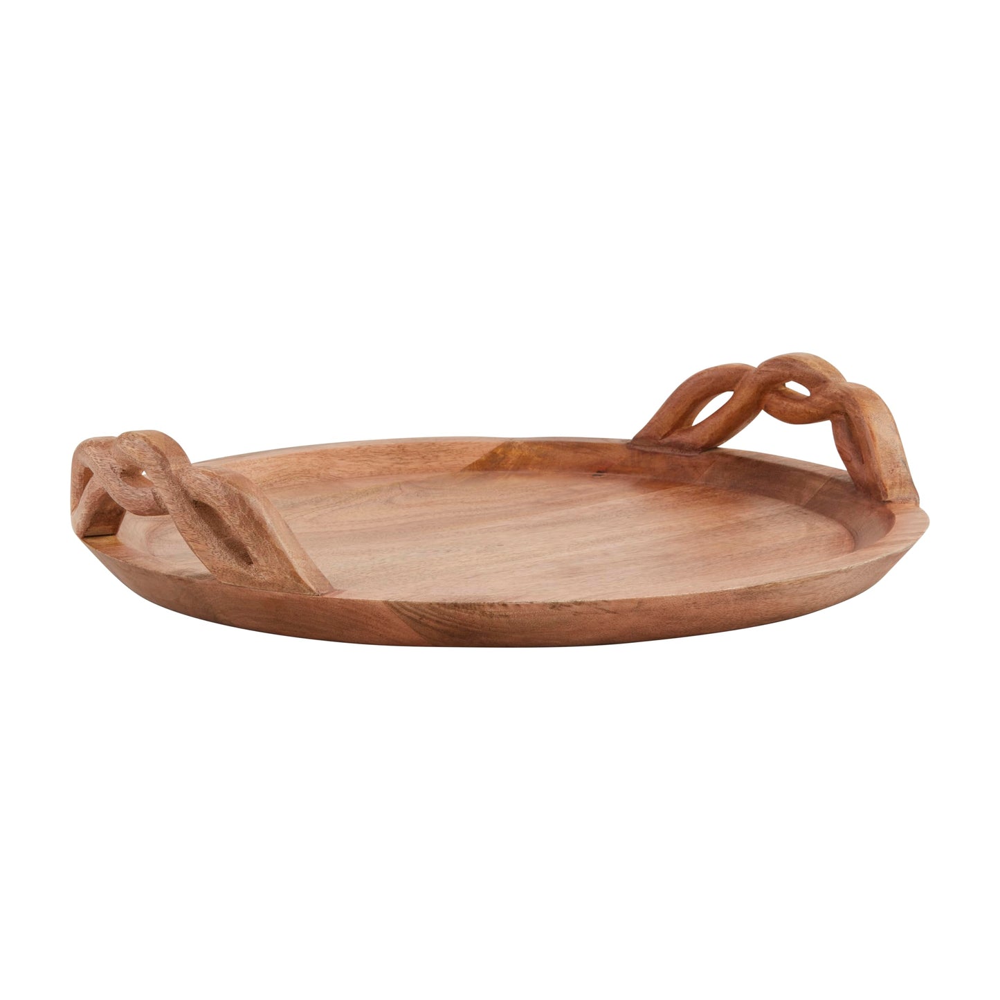 Mud Pie Wood Braided Handle Tray