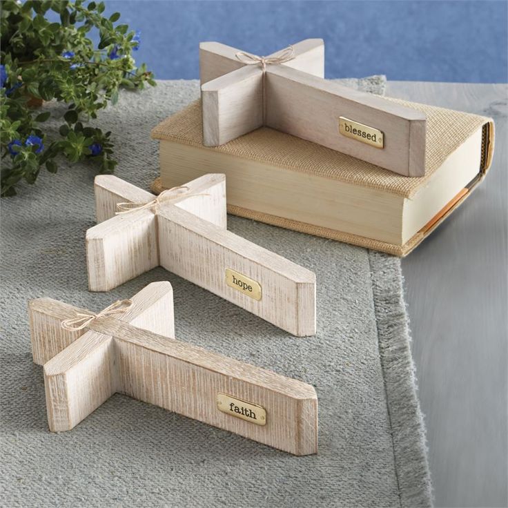 Wood & Brass Plate Crosses