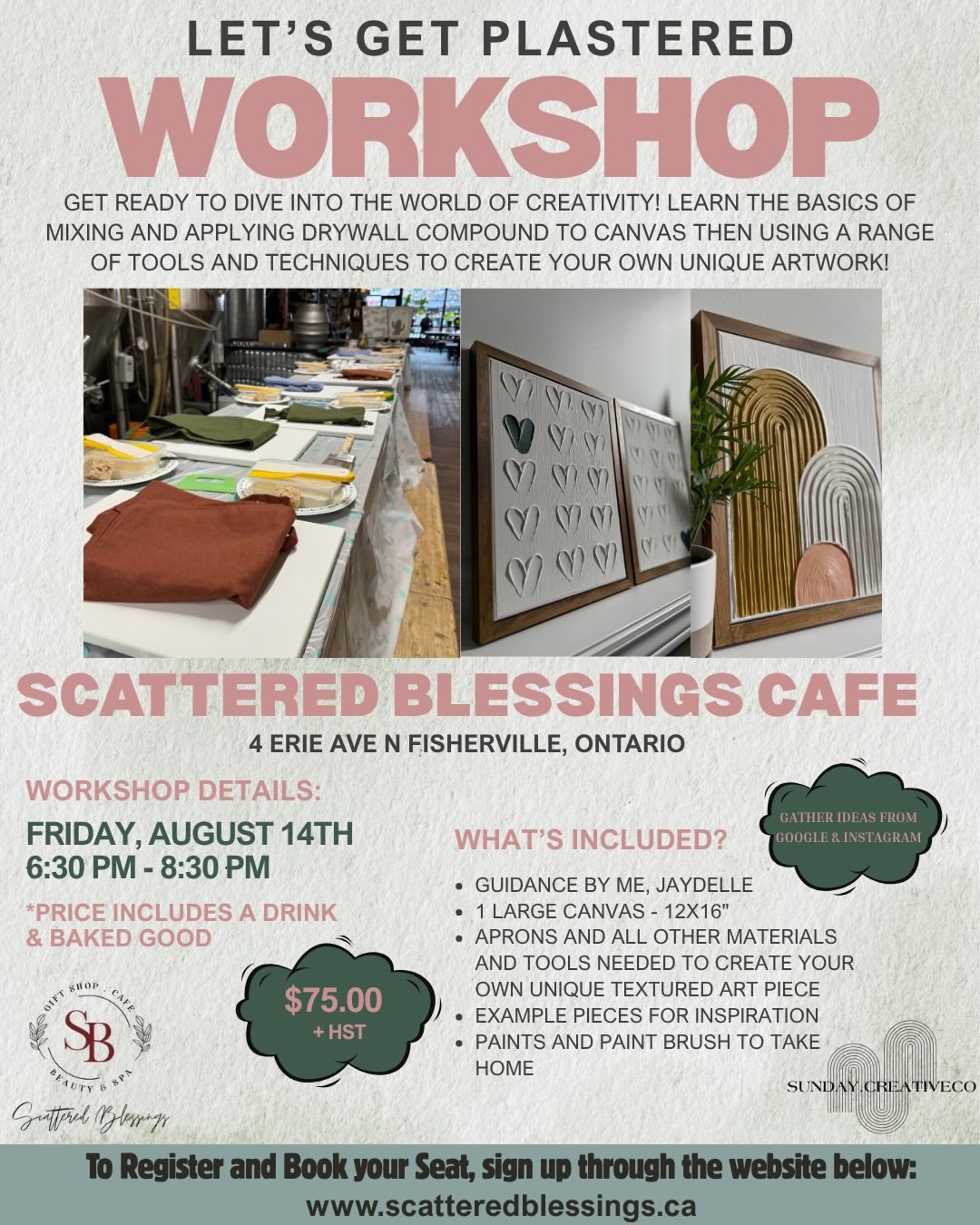 Let's Get Plastered Workshop- Friday, August 14th