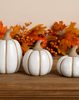 White Ceramic Pumpkin Décor
