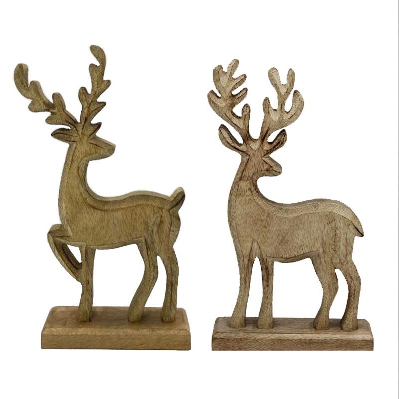 Wooden Reindeer Figurines