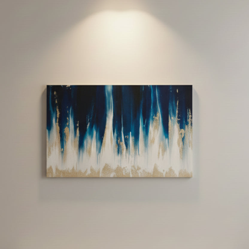 Midnight Cascade Abstract Canvas Art