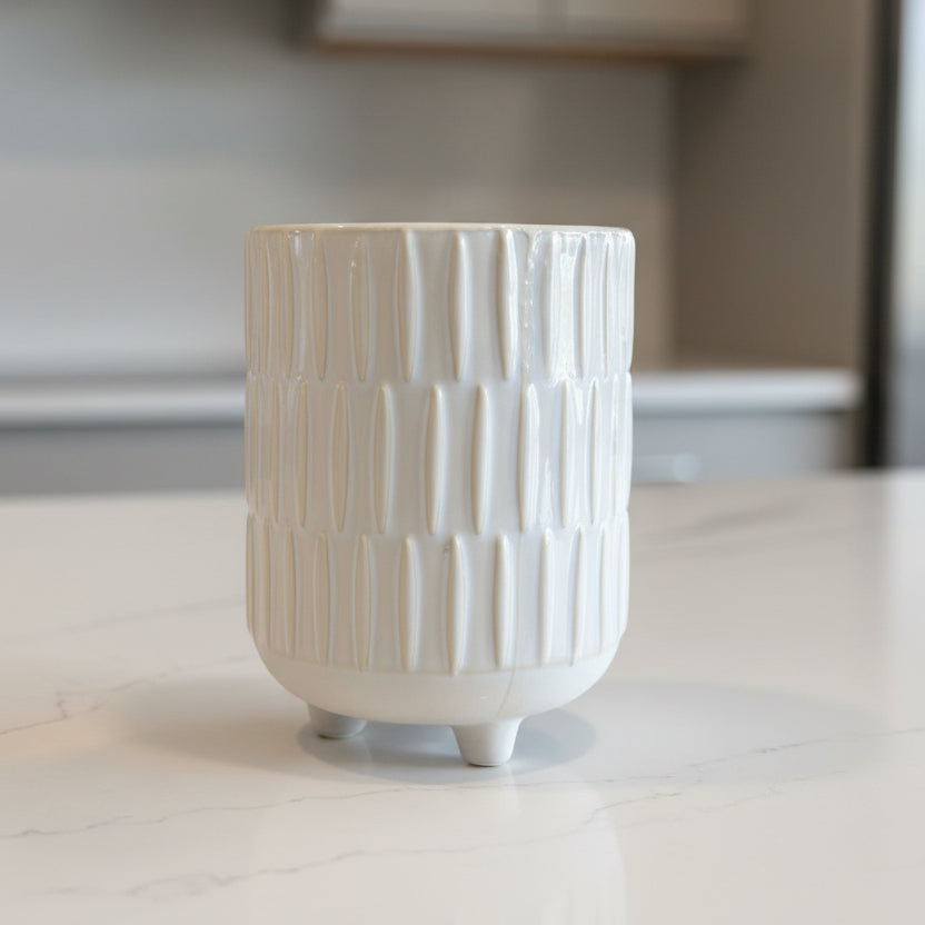 White Footed Planters
