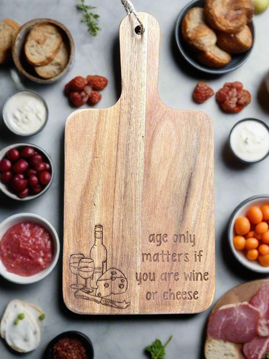 Engraved Cheese Quote Charcuterie Board