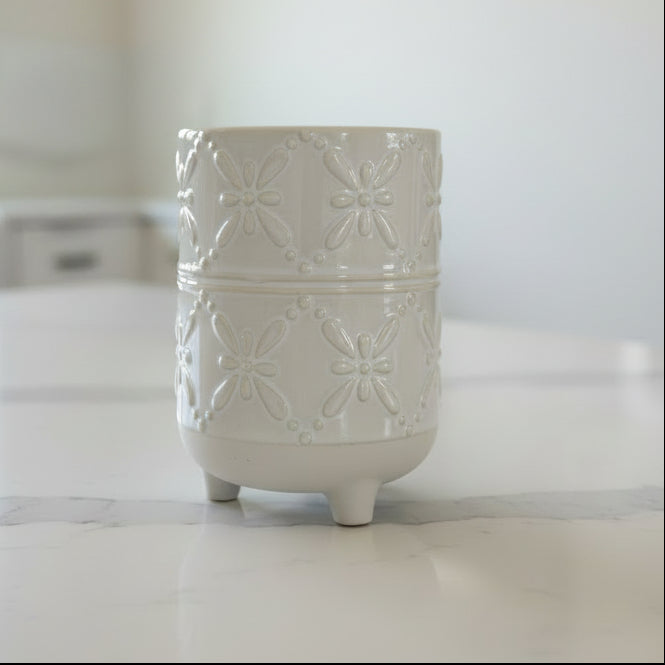 White Footed Planters
