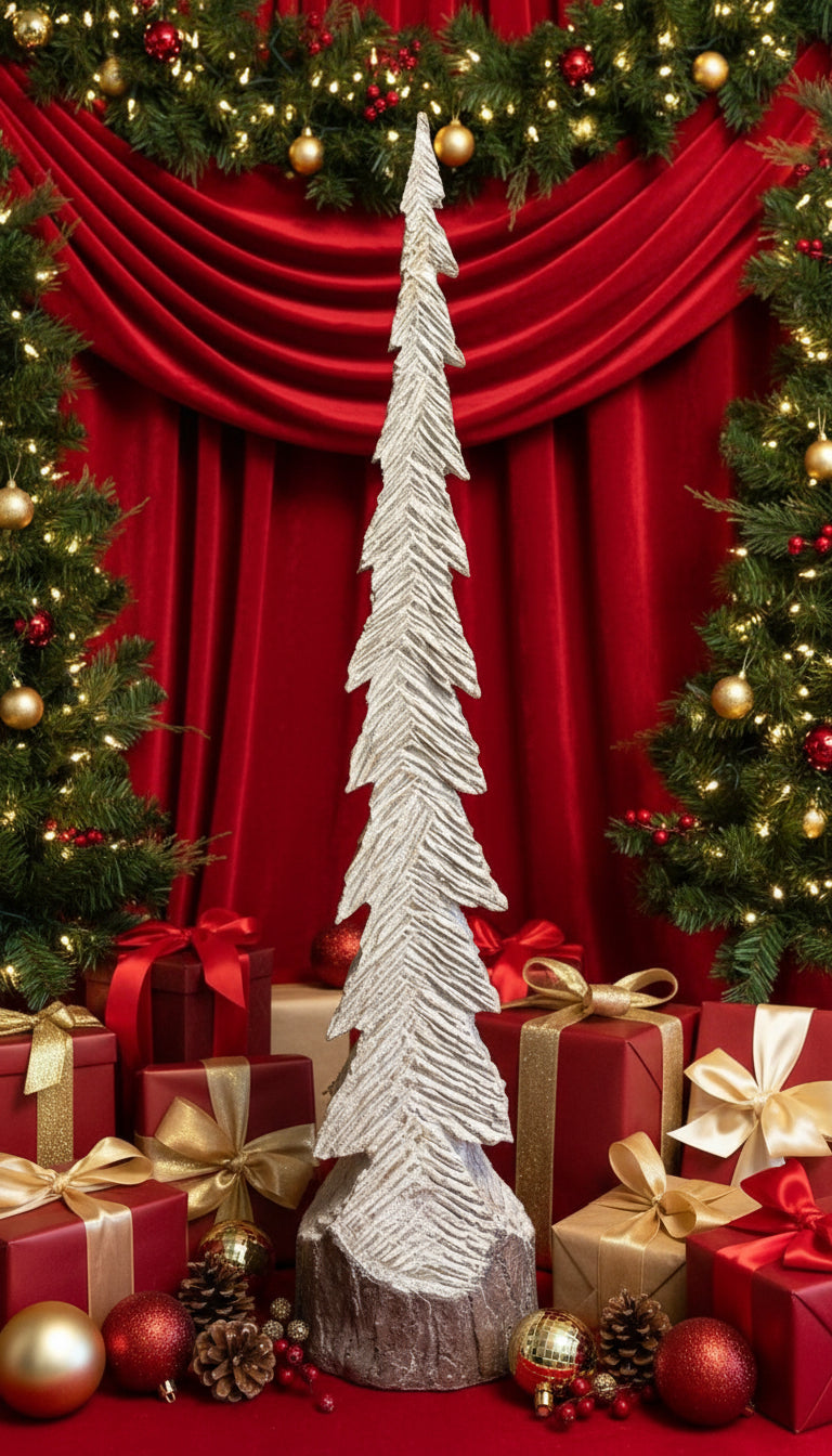 Tall Textured Pine Tree Sculpture