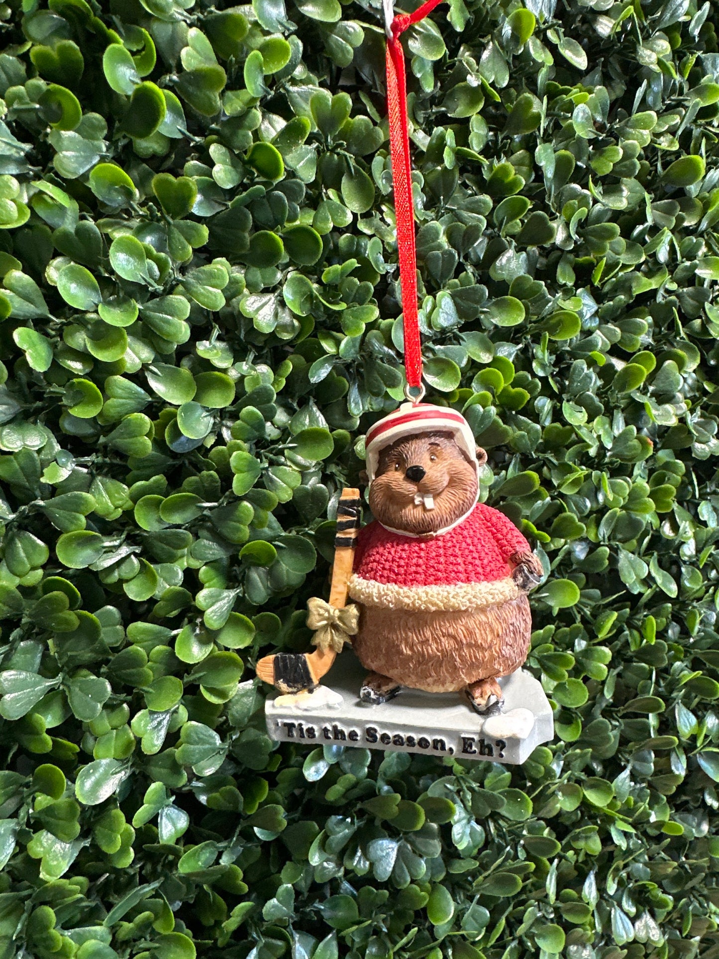 Canadian Beaver Hockey Ornament – “’Tis the Season, Eh?”