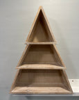 Wooden Tree-Shaped Wall Shelf – 3 Tier Display