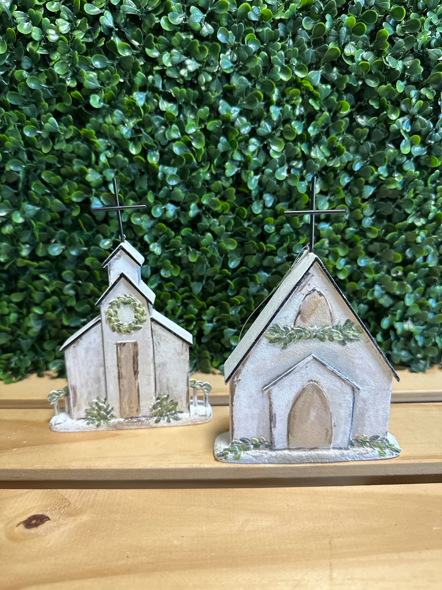Rustic Holiday Church Figurines