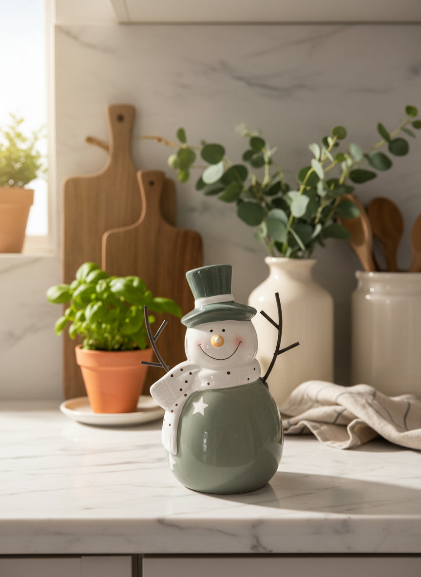 Ceramic Snowman Figurine
