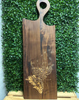 Black Walnut Charcuterie Board with Inlaid Butterfly Design