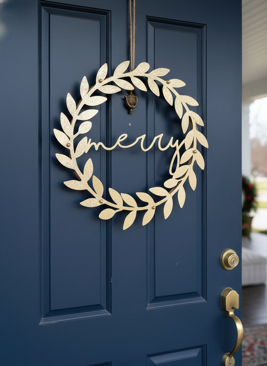 Gold Metal “Merry” Wreath