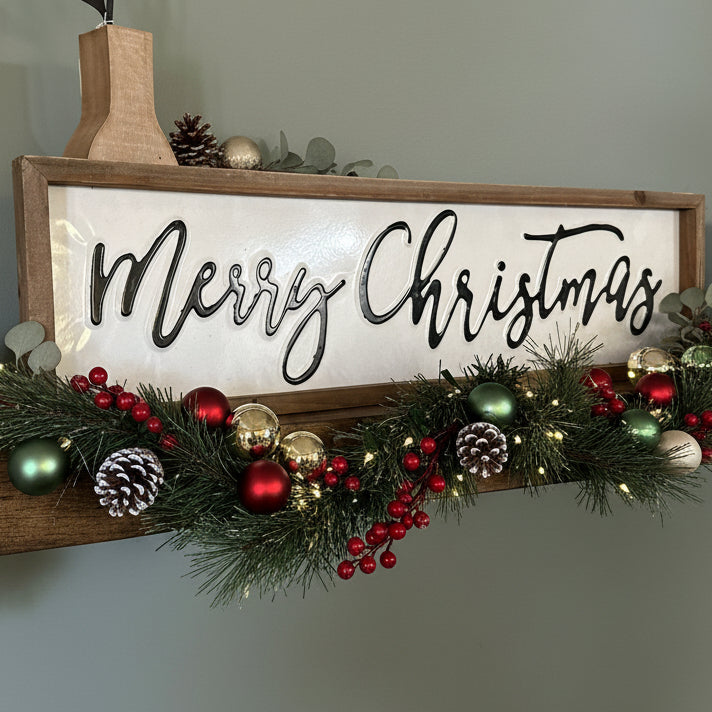 “Merry Christmas” Wooden Framed Sign