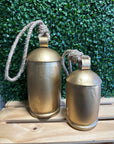Gold Metal Bells with Rope Hanger