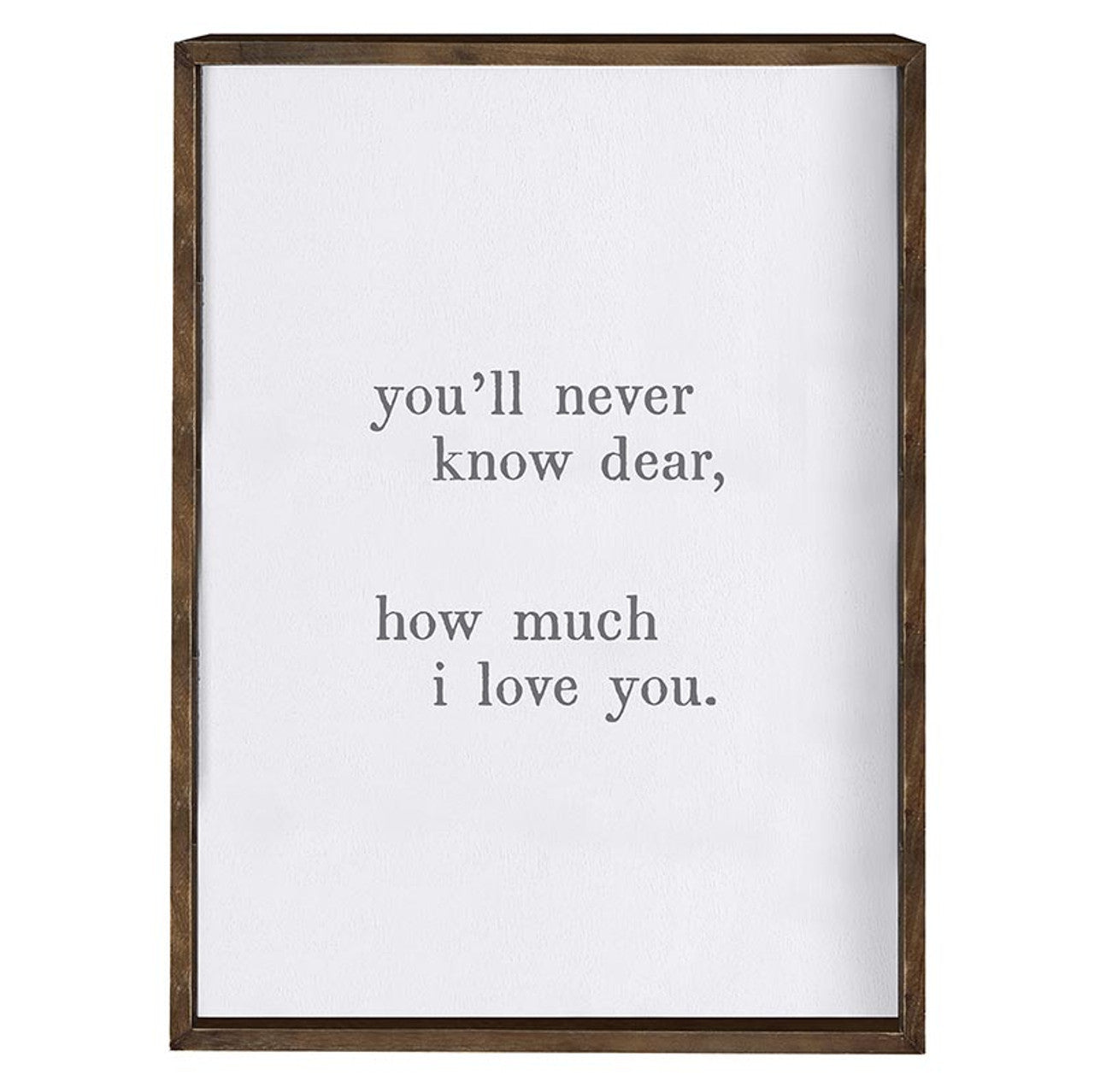 Face to Face Wood Sign - You'll Never Know Dear