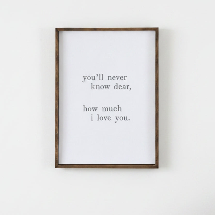 Face to Face Wood Sign - You'll Never Know Dear