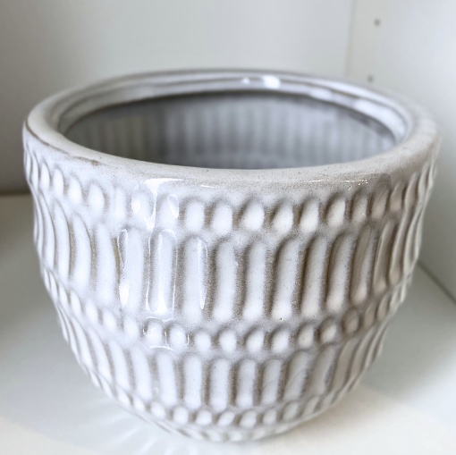 Ceramic Grey &amp; White Planter
