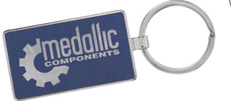 Metal Frame Leatherette Customizable Back Pack Tag/Keychains