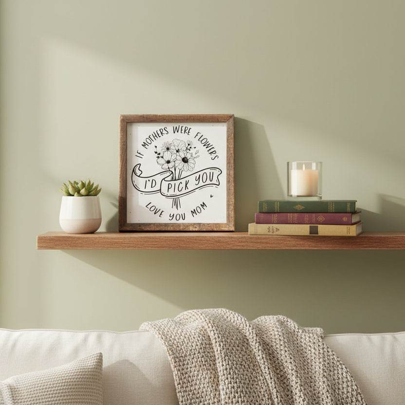 "If Mothers Were Flowers I’d Pick You" Wood Framed Sign