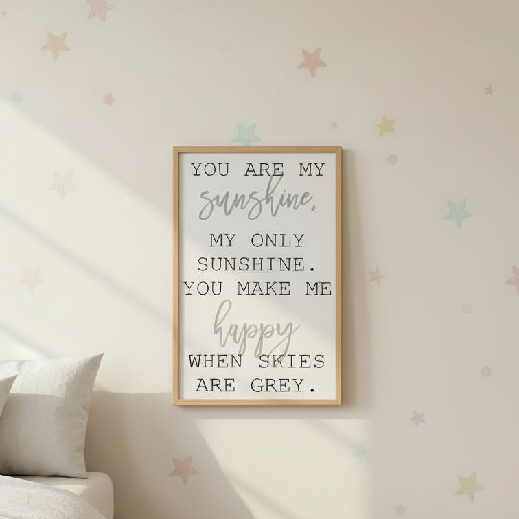 “You Are My Sunshine” Wood Framed Sign