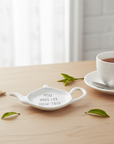 Tea Bag Holder & Teaspoon Set – Fun Phrases for Tea Lovers