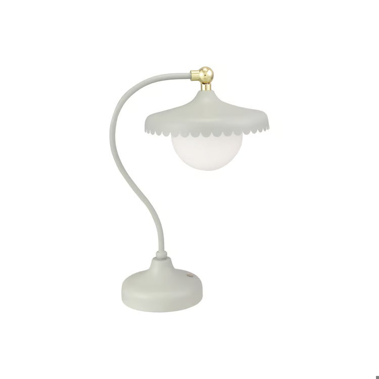 Metal & Glass Scalloped Desk Lamp