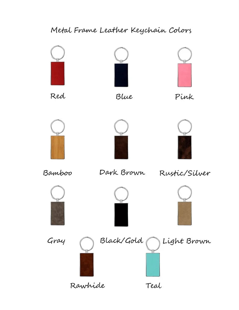 Metal Frame Leatherette Customizable Back Pack Tag/Keychains