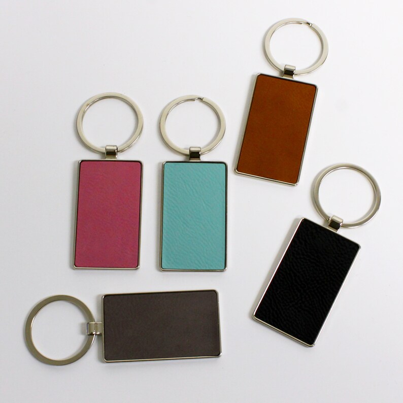 Metal Frame Leatherette Customizable Back Pack Tag/Keychains