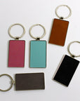Metal Frame Leatherette Customizable Back Pack Tag/Keychains