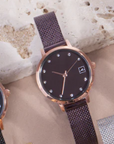 Small Stainless Steel Stones Watch