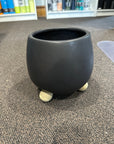 Ceramic Matte Black Planter with Feet