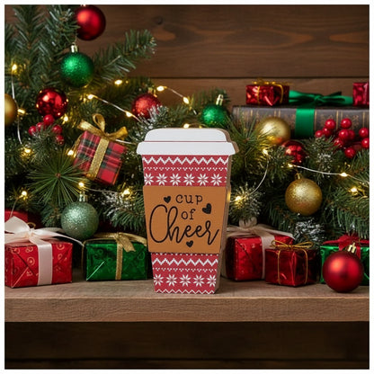 Cup of Cheer Holiday Coffee Cup Tabletop Sign