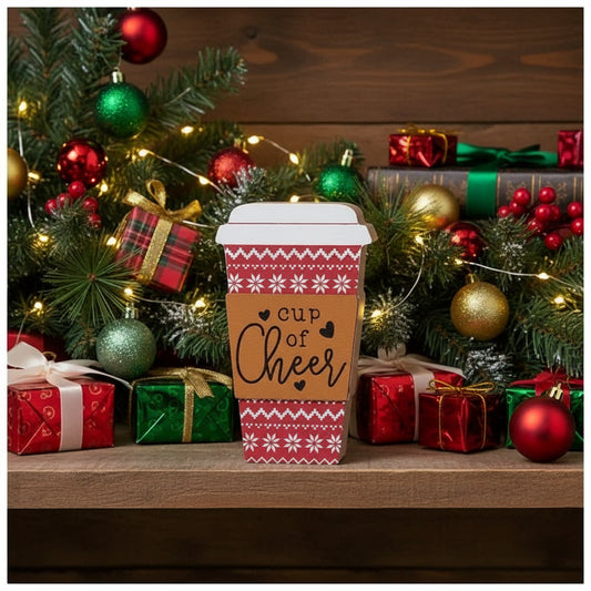 Cup of Cheer Holiday Coffee Cup Tabletop Sign
