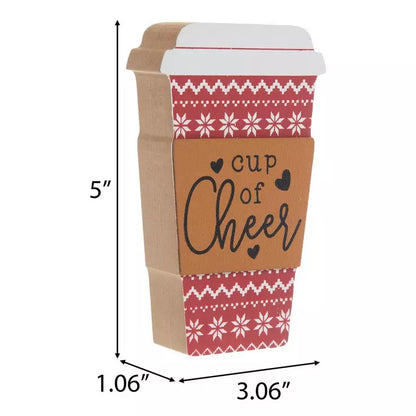 Cup of Cheer Holiday Coffee Cup Tabletop Sign