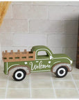 Green Welcome Truck Wood Decor