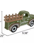 Green Welcome Truck Wood Decor